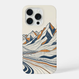 Topografische berghoogtelijnen iPhone 15 pro hoesje
