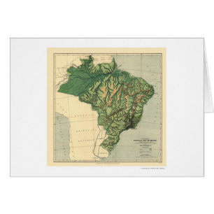Topografische kaart van Brazilië door Wells 1886