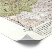 topografische kaart van de berg Saint Helens Poster (Hoek)