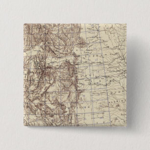 Topografische kaart van de Mississippi Vierkante Button 5,1 Cm