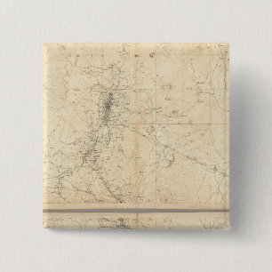 Topografische kaart van de regio van de winning va vierkante button 5,1 cm