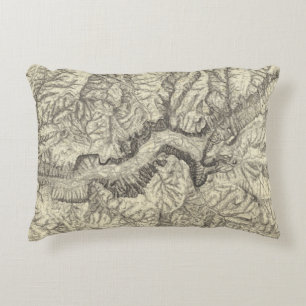 Topografische kaart van de Yosemite-vallei Accent Kussen