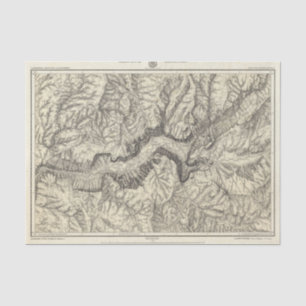 Topografische kaart van de Yosemite-vallei Tissuepapier