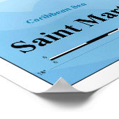 Topografische kaart van het eiland Saint-Martin Ca Poster (Hoek)