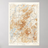 Topografische kaart van het Meer van Placid New Y Poster (Voorkant)