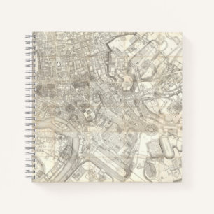 Topografische kaart van het oude Rome, Italië Notitieboek
