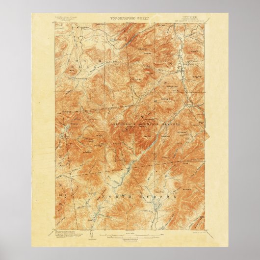  Topografische Mount Marcy New York Map Poster (Voorkant)