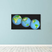 Topografische uitzichten van de wereld canvas afdruk (Insitu (Houten vloer))