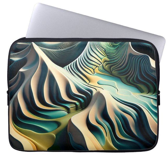 Topographic Currents Laptop Sleeve (Voorkant)