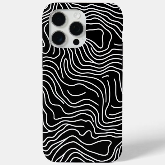 Topographic Line Art in Black 🗺️ Case-Mate iPhone Case (Achterkant)