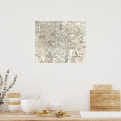 Topographic Map of Oude Rome, Italië Poster (Keuken)