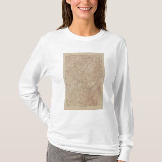 Topography Map, Yellowstone National Part, Wyoming T-shirt (Voorkant)