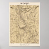 Topography TruckeeDonner Pass Region, Californië Poster (Voorkant)