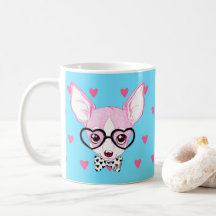 Topontwerper: Schattige Nerdy Puppy Blue Mok