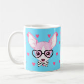 Topontwerper: Schattige Nerdy Puppy Blue Mok (Links)