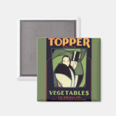  topperlabel voor groenten, Art Deco-Romance Magneet (Voorkant / Achterkant)