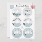 Toppers Cupcake Montagnes, Invitation Baby shower (Devant)