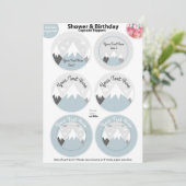 Toppers Cupcake Montagnes, Invitation Baby shower (Debout devant)