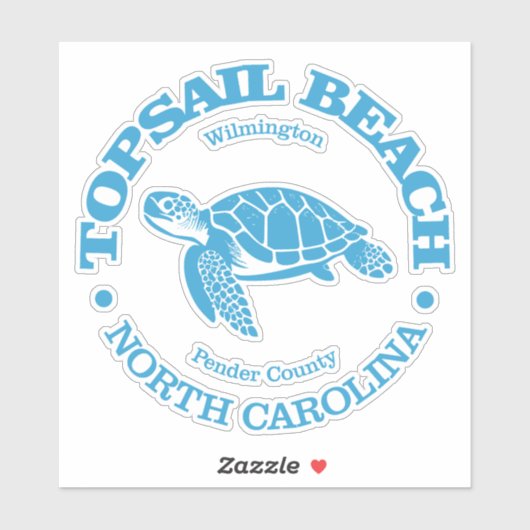 Topsail Beach (zeeen schildpad) Sticker (Vel)