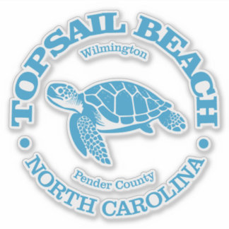 Topsail Beach (zeeen schildpad) Sticker