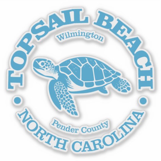 Topsail Beach (zeeen schildpad) Sticker (Voorkant)