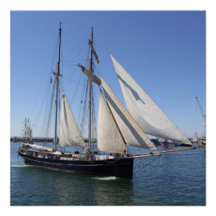 Topsail gulet in Brest haven Perfect Poster