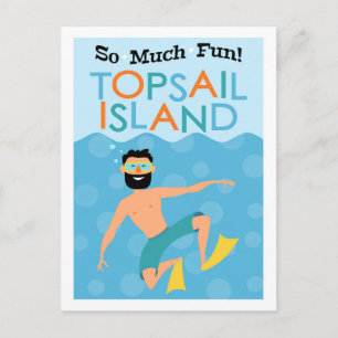 Topsail Island Fun Hipster Travel Briefkaart