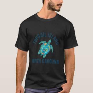 Topsail Island Strand Zeeschildpad Illustratie T-shirt