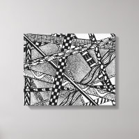Topsy Turvy Entwin Black en White Lines Canvas