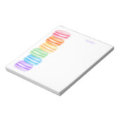 Topsy turvy stack van regenboog macarons notitieblok (Gedraaid)