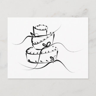 Topsy Turvy Trouwtaart Briefkaart