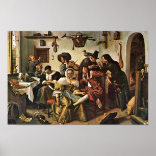 Topsy-Turvy wereld door Steen Jan (beste kwaliteit Poster