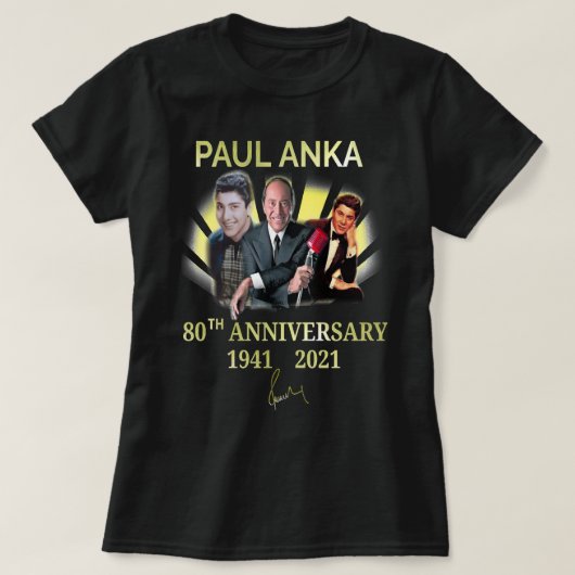 topverkoper Paul Anka Movie Actor Handsome T-shirt (Design voorkant)