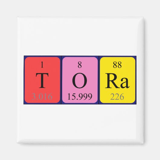 Tora periodieke table name magnet magneet (Voorkant)