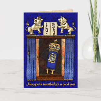 Torah in de geopende ark feestdagen kaart