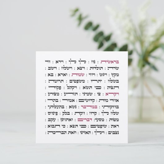 Torah Parshiot Parshas Weekly Readings in het Hebr (Staand voorkant)