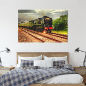 Torbay Express stoomtreinmotor 60" x 40" GROOT Canvas Afdruk (Insitu (Slaapkamer))