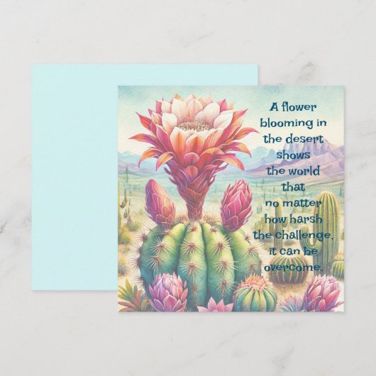 Torch Cactus Flower & Quote Kaart (Voorkant / Achterkant)