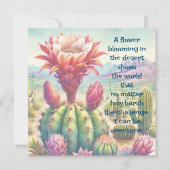 Torch Cactus Flower & Quote Kaart (Voorkant)