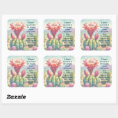 Torch Cactus Flower & Quote Vierkante Sticker (Vel)