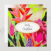 Torch Ginger+heliconia/Luau Wedding Kaart (Voorkant / Achterkant)