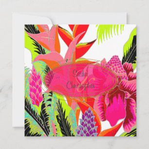 Torch Ginger+heliconia/Luau Wedding Kaart