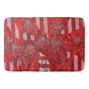 Torch Ginger Lily, Tropische Floral Kunst Badmat