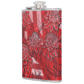 Torch Ginger Lily, Tropische Floral Kunst Heupfles (Links)