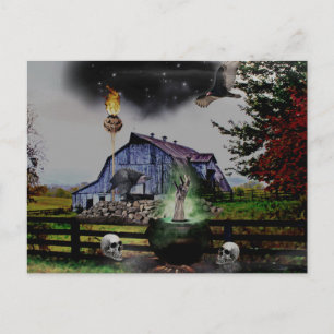 *~* Torch Hand Skulls HALLOEEN Briefkaart