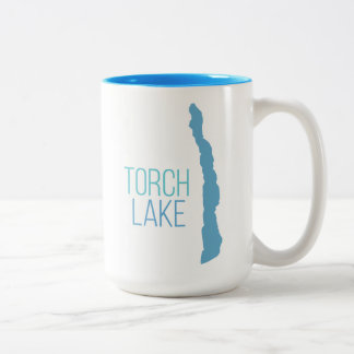 Torch Lake, Kalkaska County, Michigan Tweekleurige Koffiemok
