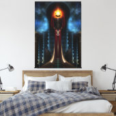 Torch Stone Tower Fractal Art Wrapped Canvas Print (Insitu (Slaapkamer))