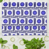 Torchon à carreaux et points bleus (Plié)