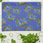 Torchon à main peint à l'encre florale (Plié)