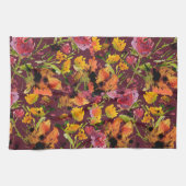 Torchon à main peinte à l'encre florale (Horizontal)